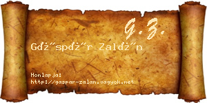 Gáspár Zalán névjegykártya